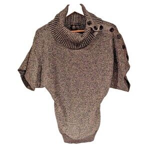 Grass Collection‎ Grey Sz M Cowel neck sweater button detail Casual Relaxed
